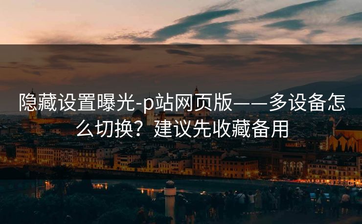 隐藏设置曝光-p站网页版——多设备怎么切换？建议先收藏备用