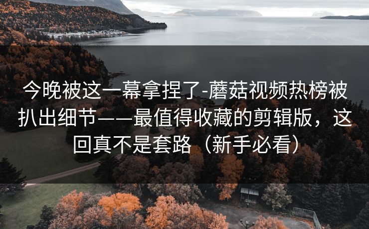 今晚被这一幕拿捏了-蘑菇视频热榜被扒出细节——最值得收藏的剪辑版，这回真不是套路（新手必看）