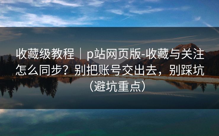 收藏级教程｜p站网页版-收藏与关注怎么同步？别把账号交出去，别踩坑（避坑重点）