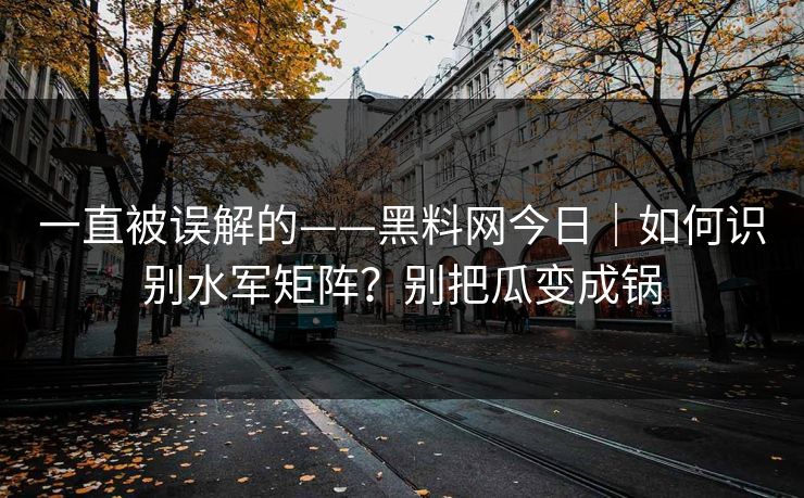 一直被误解的——黑料网今日｜如何识别水军矩阵？别把瓜变成锅